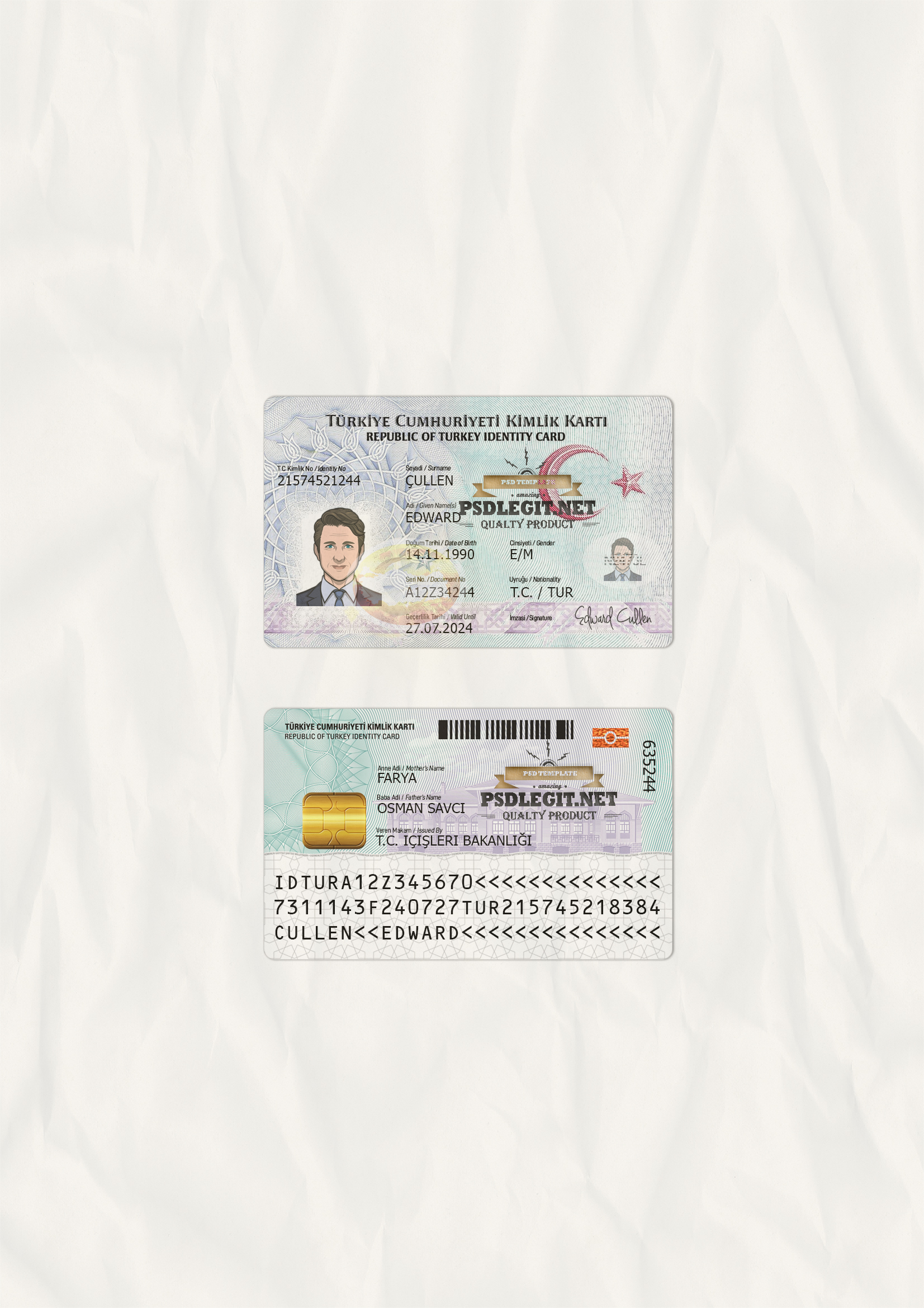 Turkey ID Card PSD Template - PSDLEGIT
