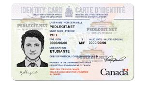 Canada ID Card PSD Template Editable